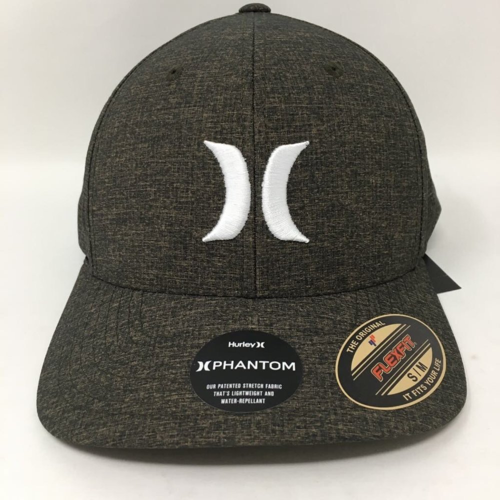 Flexfit Mens Baseball Cap Hat Green Hurley Heathered Logo Embroidered L-XL New - Picture 4 of 8